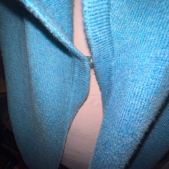 Lands End Women’s 2X open hook eye cape cardigan cotton cashmere sweater Y2K - Picture 3 of 12